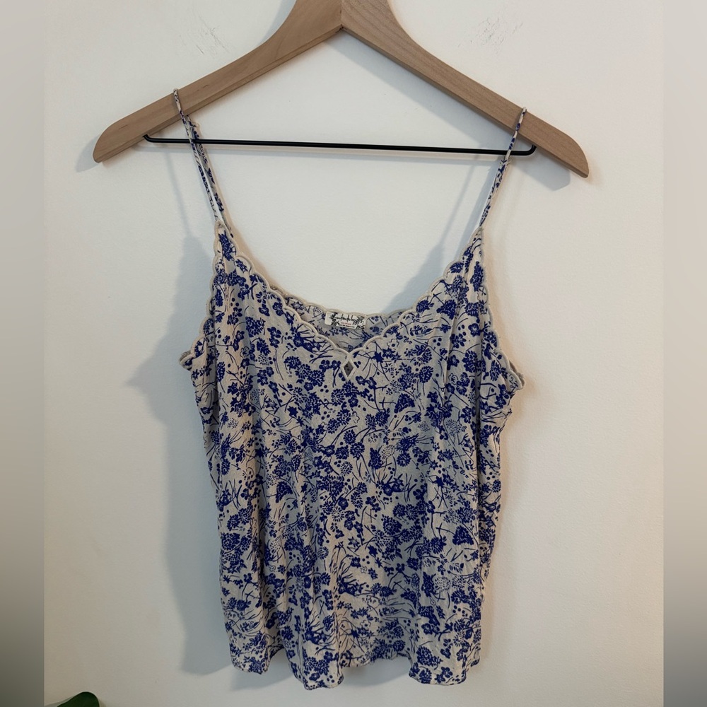 💙🤍 Free People Intimately Cora Floral Tank Top